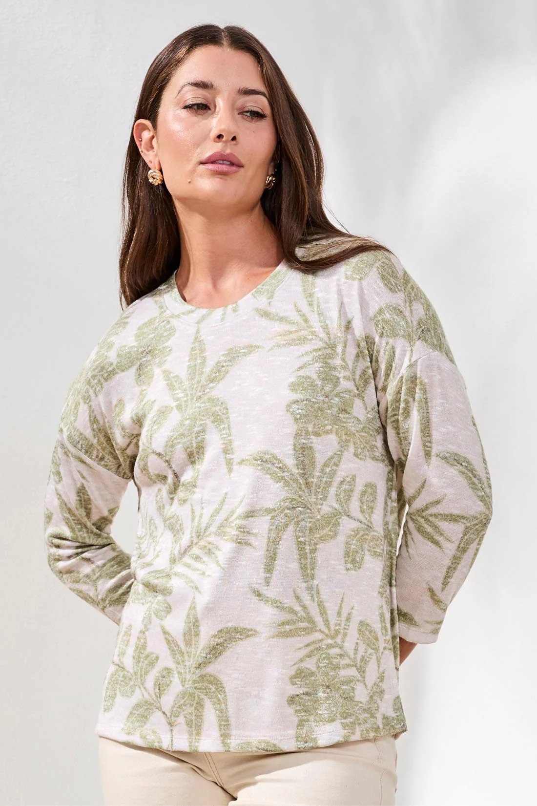 3/4 SLV CREW NECK TOP - Image 2