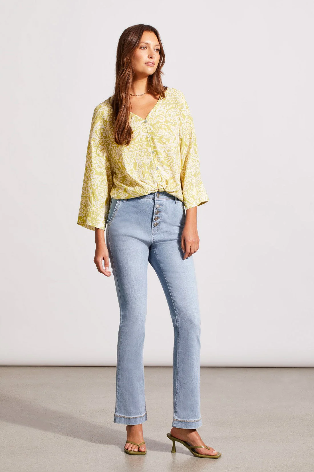 Brooke High Rise Micro Flare Jeans | Light Wash Stretch Denim - Image 3