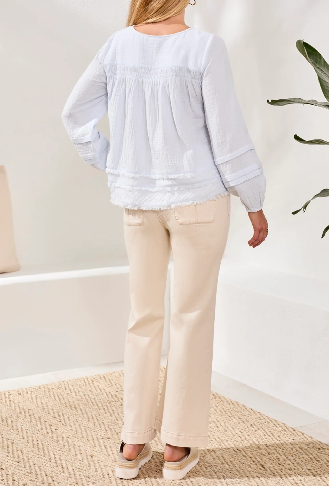 Gauze Button Front Blouse - Image 4