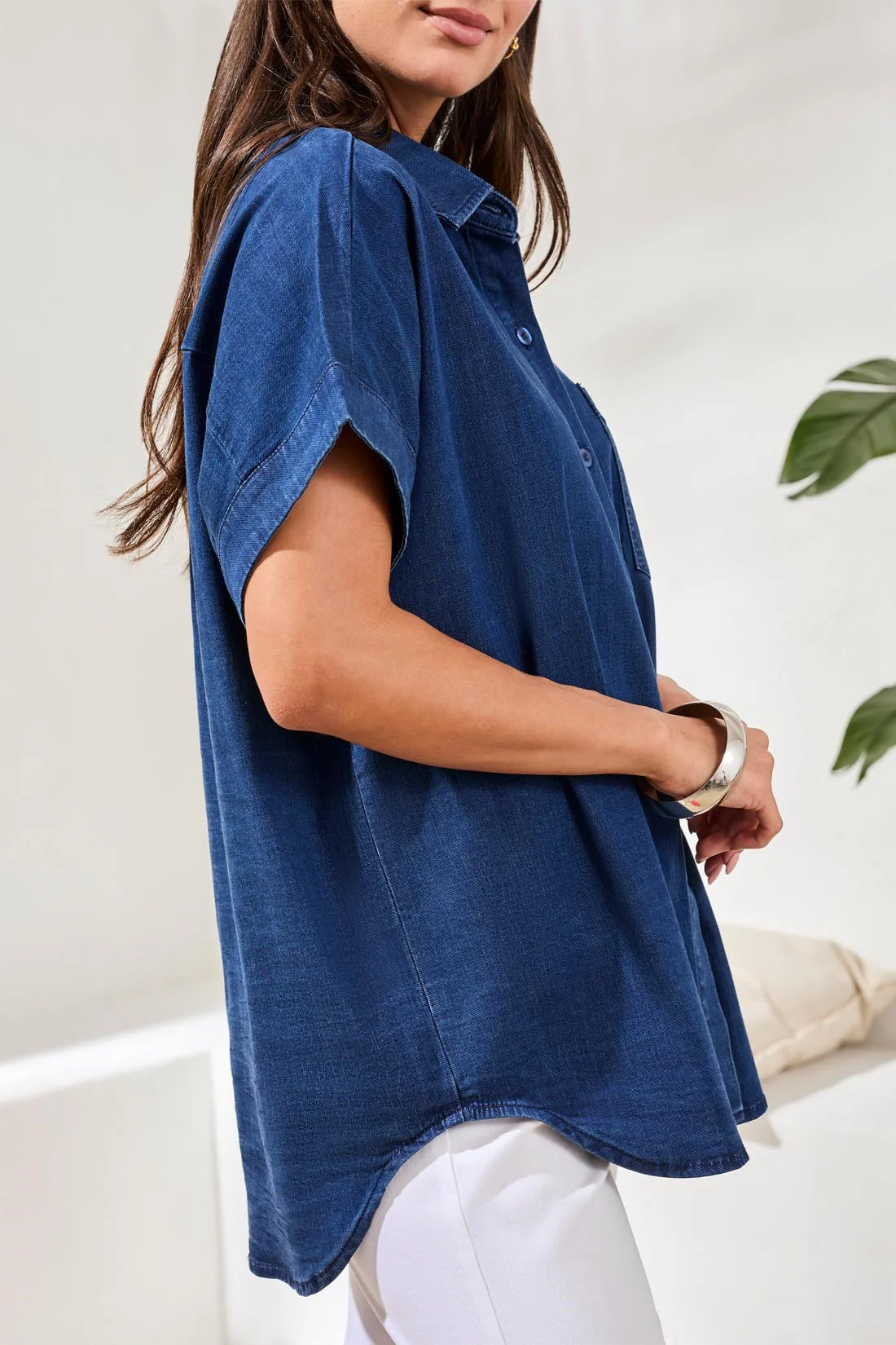 Soft Drape Denim Shirt - Image 3