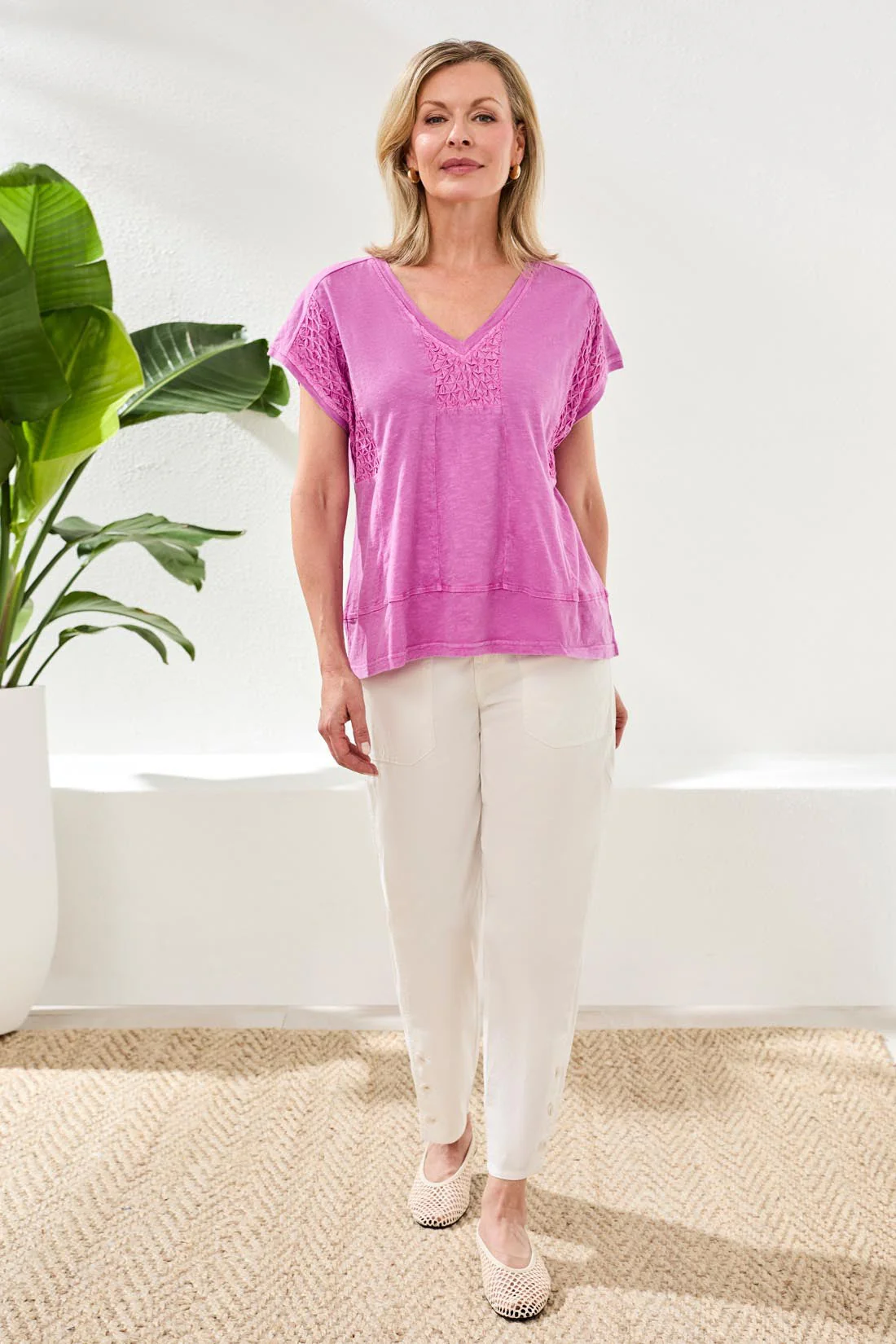 Cap Sleeve V-Neck Top - Image 4