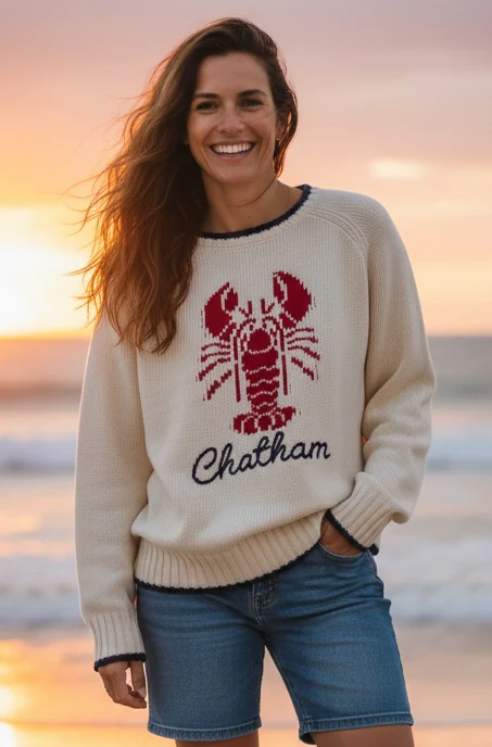 Chatham Lobster Chunky Cotton Sweater - Image 2