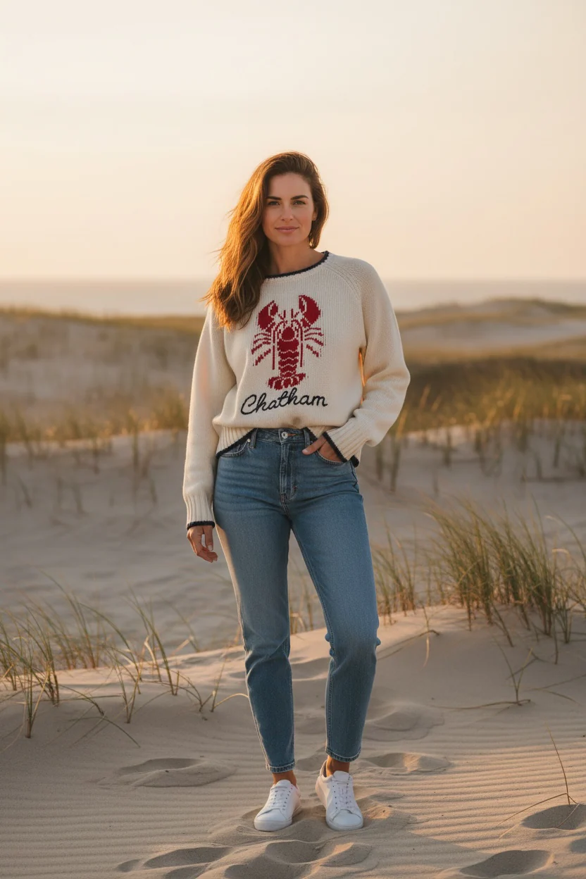 Chatham Lobster Chunky Cotton Sweater - Image 4