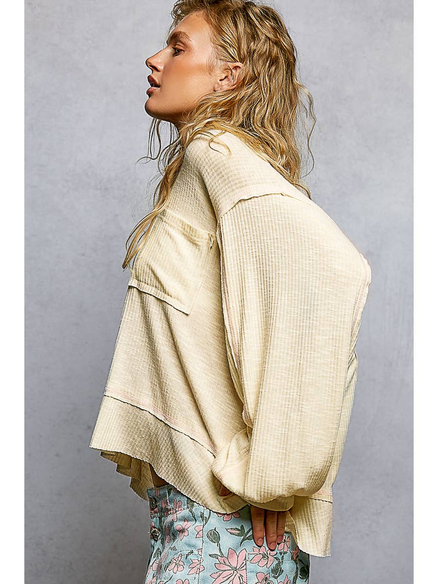 Contrast Stitch Long Sleeve Top - Image 5