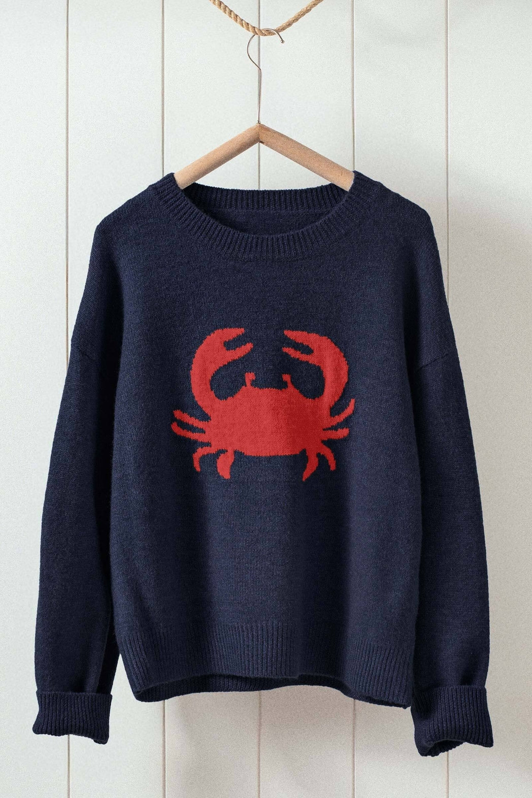 Crab Graphic Relaxed Knit Sweater - Image 4