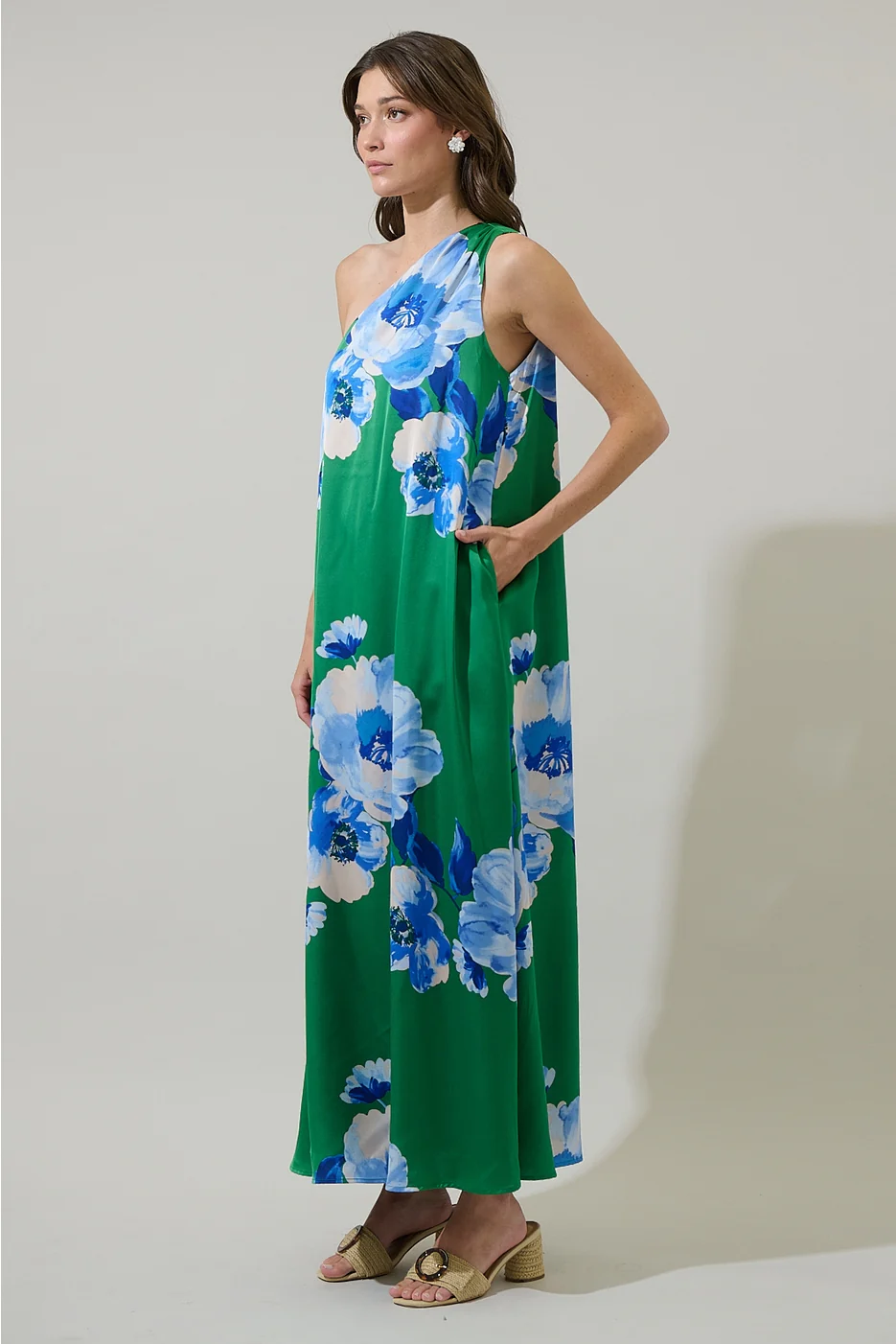 Glena Floral Pleated Maxi Dress - Image 2