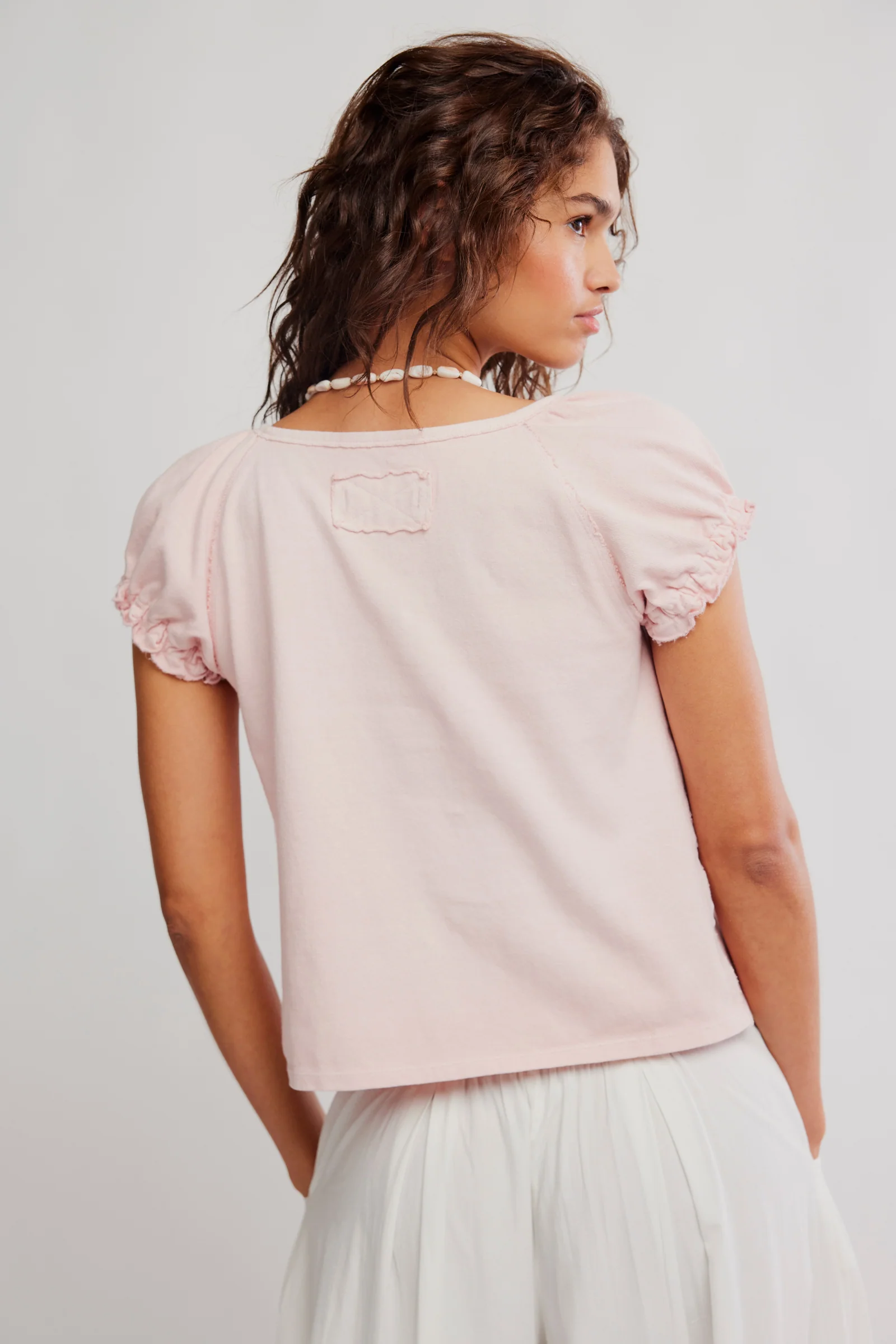 Free People Issa Puff Sleeve Henley Tee - Image 4