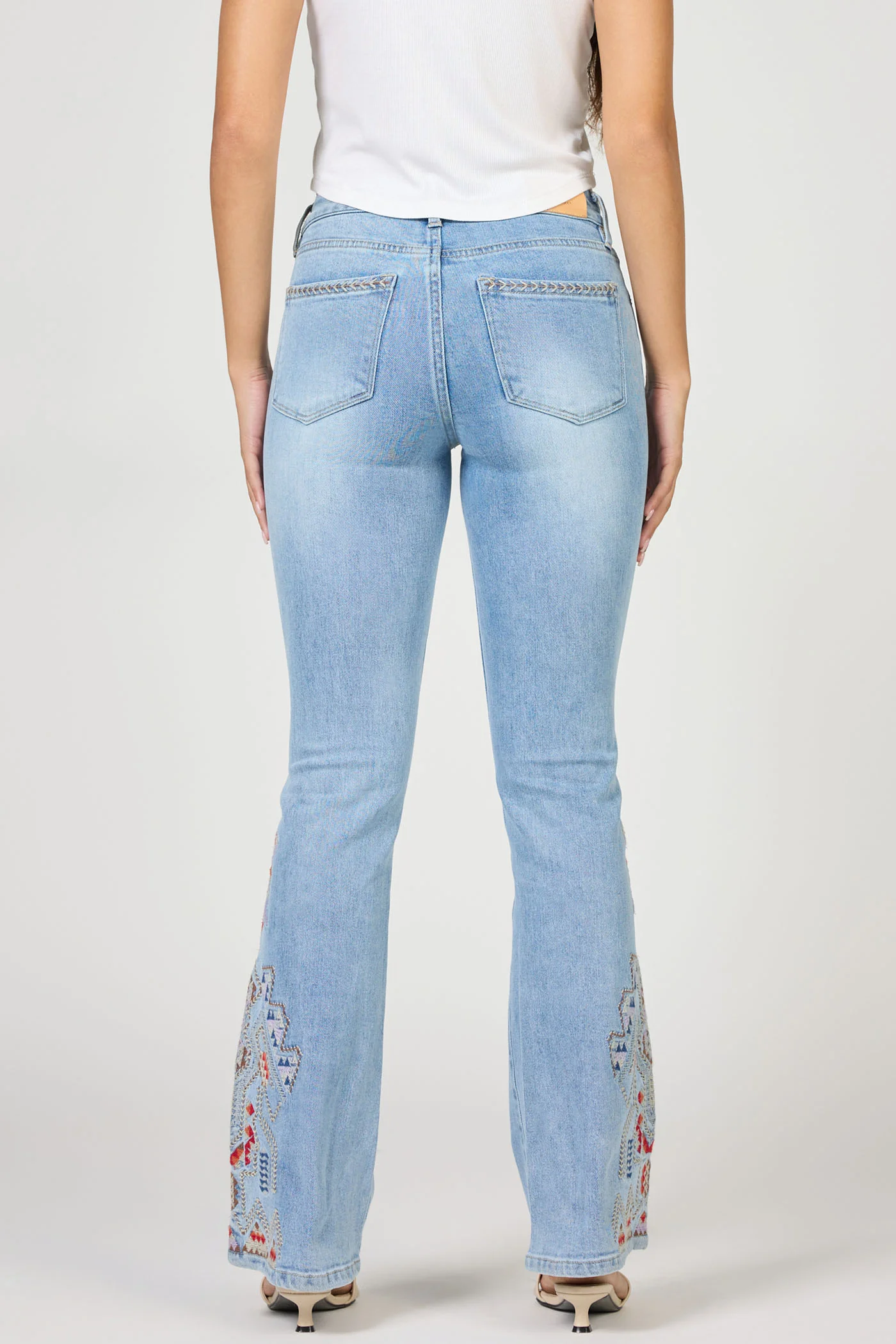 Jaxtyn Embroidered Jeans | Mid-Rise Boho Embroidered Denim - Image 3