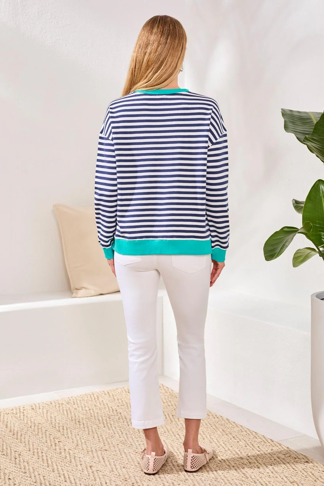 Striped Crew Neck W/Combo - Image 3