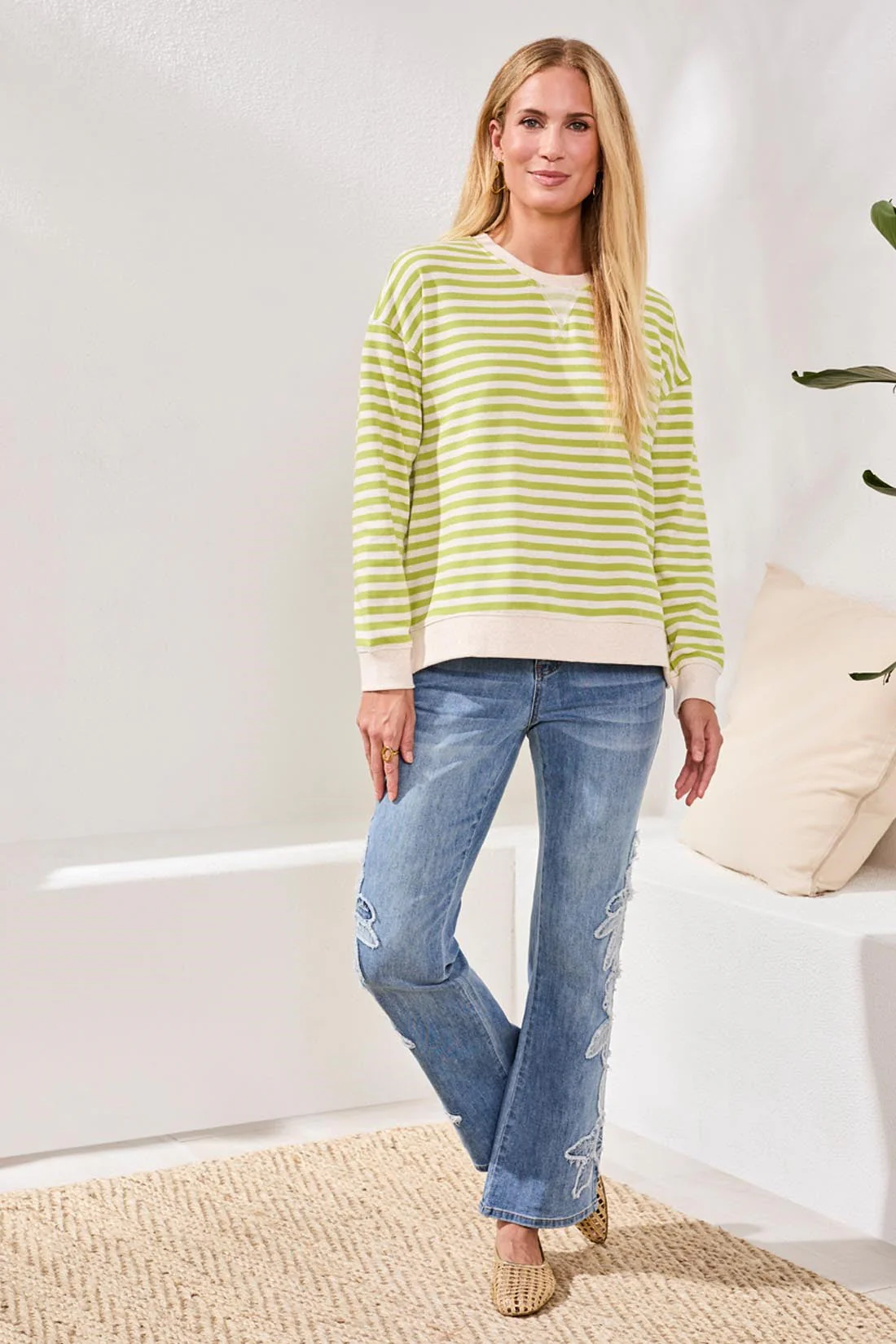 Striped Crew Neck W/Combo - Image 4