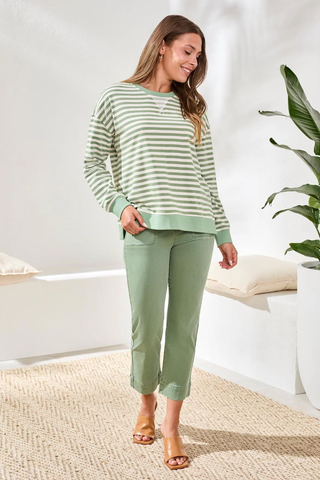 Striped Crew Neck W/Combo - Image 7