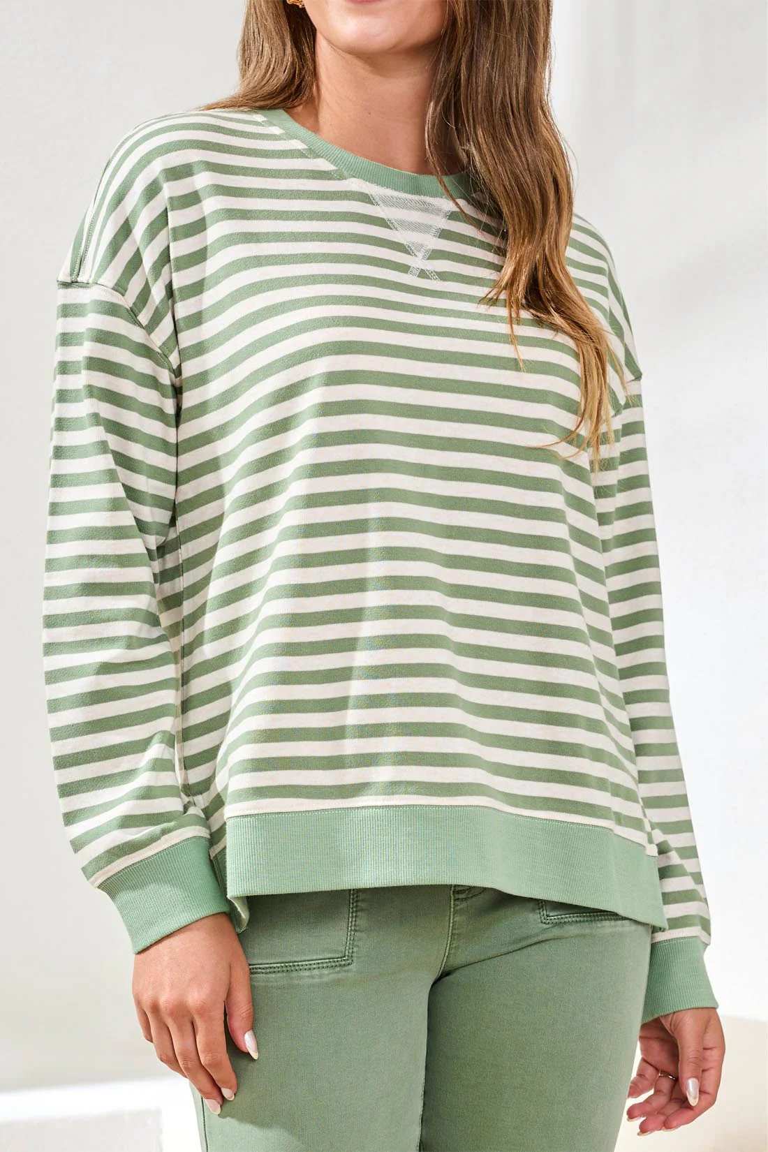 Striped Crew Neck W/Combo - Image 9
