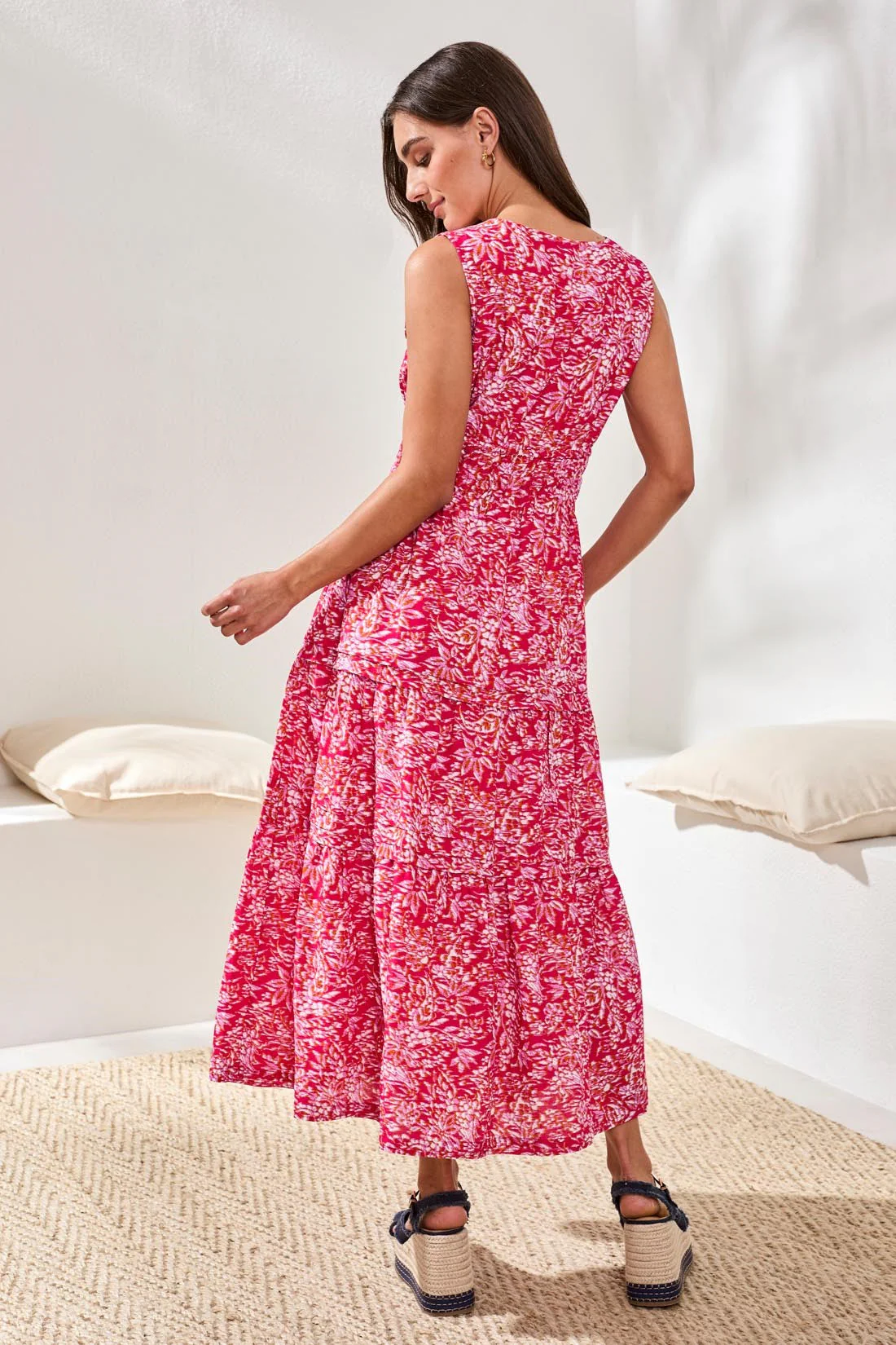 Lined Maxi Dress W/Drawcord - Image 3