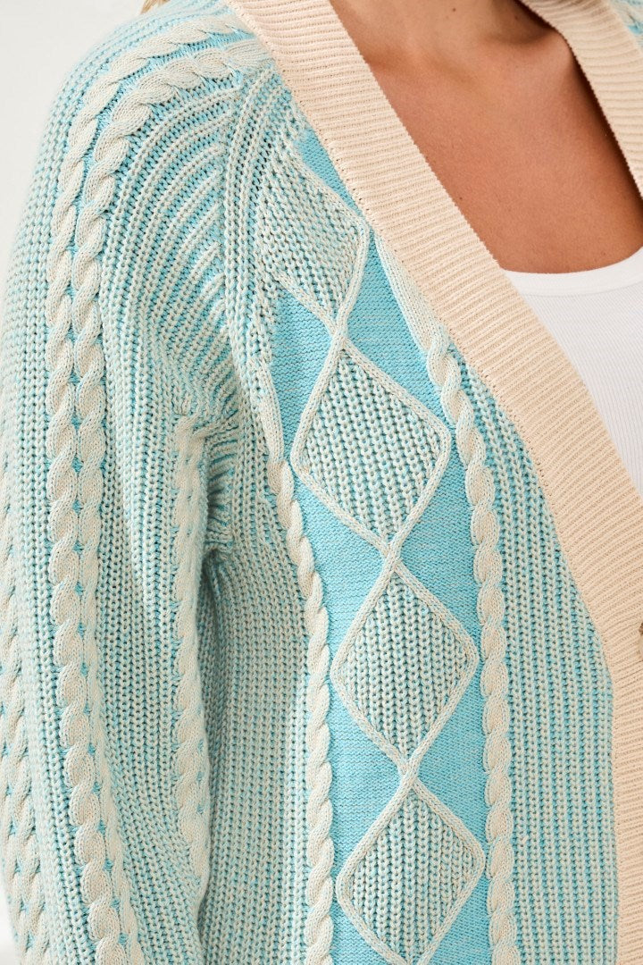 Puff Sleeve Sweater Cardigan - Image 2