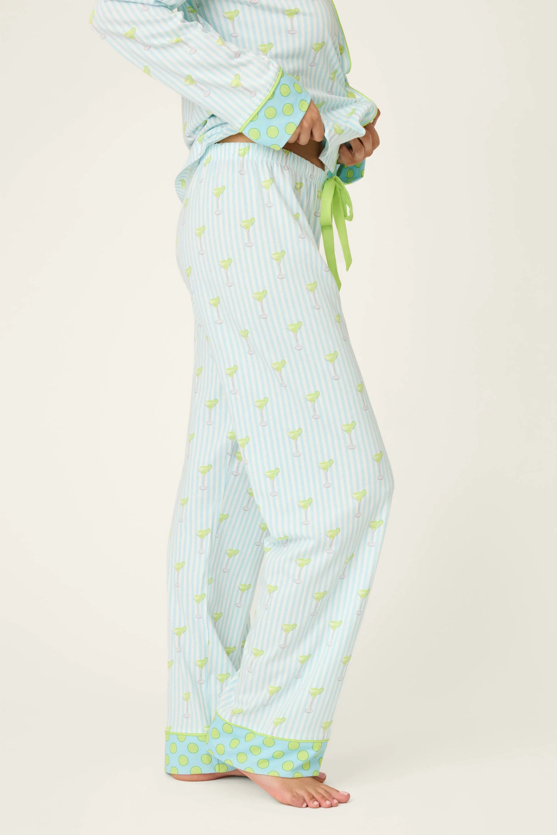 Striped Margarita Print Pajama Pants - Image 4