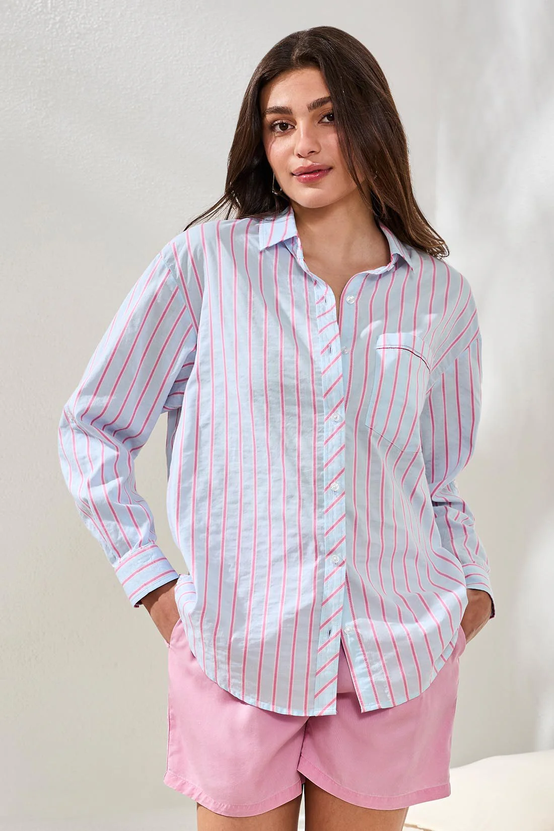 Poplin Double Stripe Button Up - Image 2