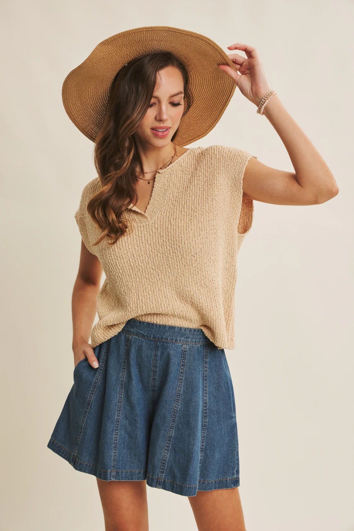 Relaxed Fit Slub Knit Sweater Top - Image 5