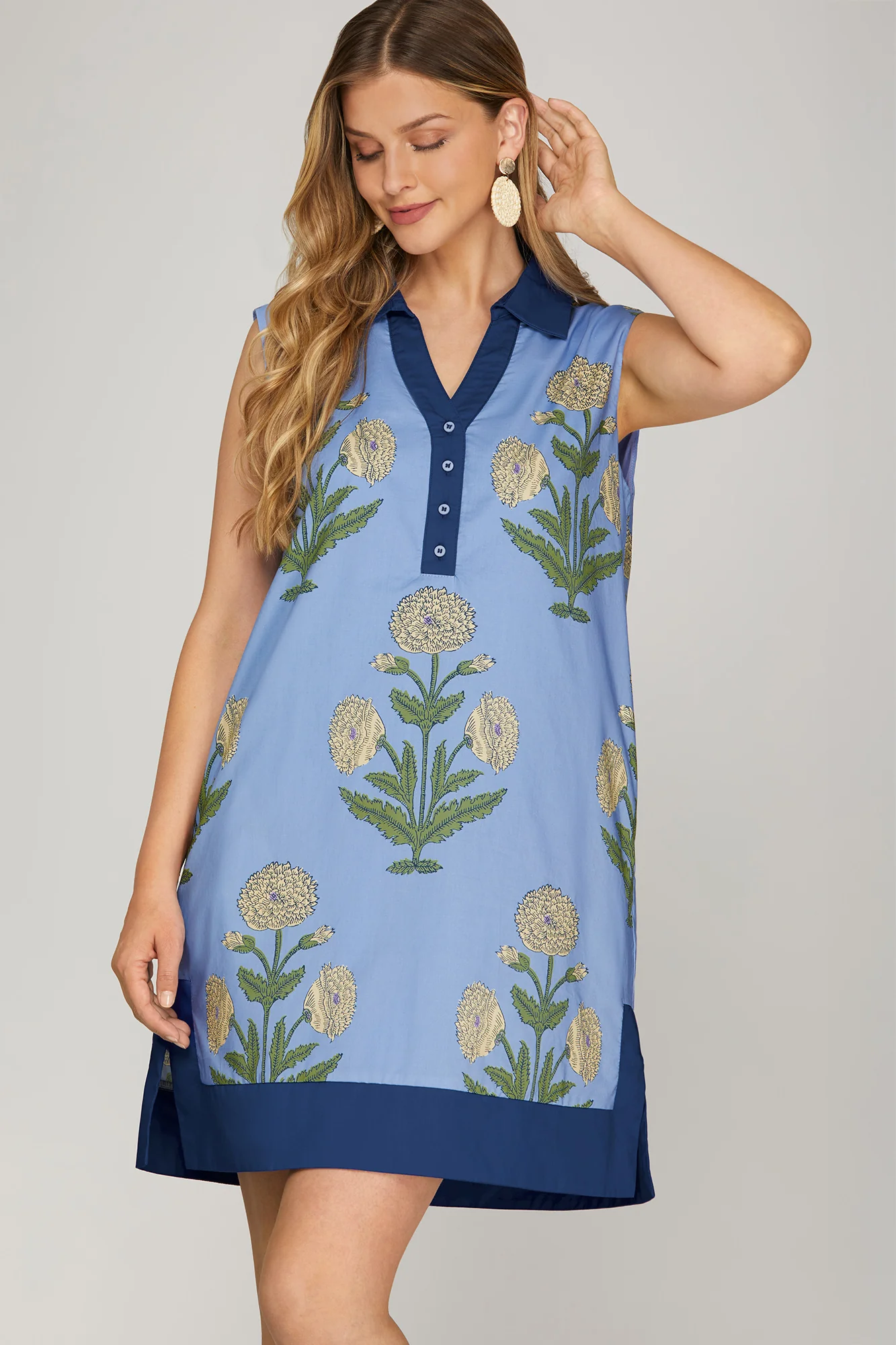 Sleeveless Printed Mini Dress - Image 3