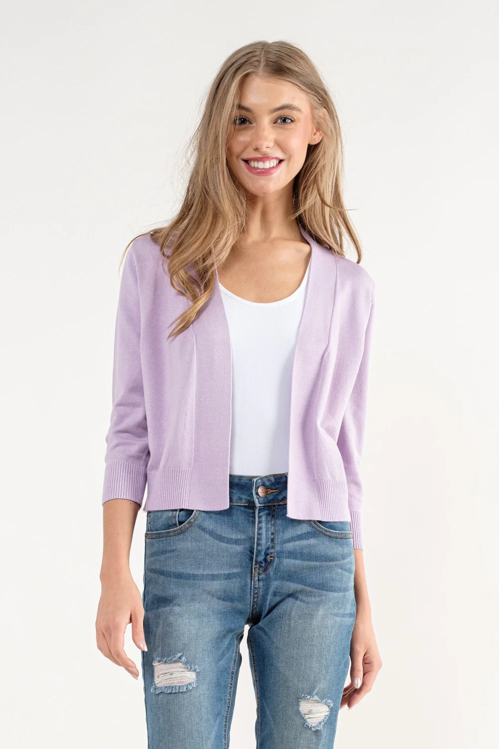 Kylie 3/4 Sleeve Open Front Cardigan – Lightweight Spring & Summer Layer - Image 12