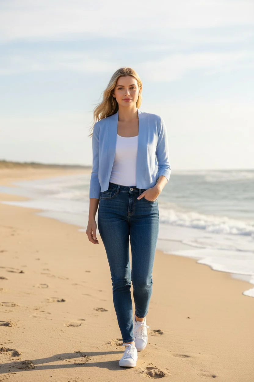 Kylie 3/4 Sleeve Open Front Cardigan – Lightweight Spring & Summer Layer - Image 3