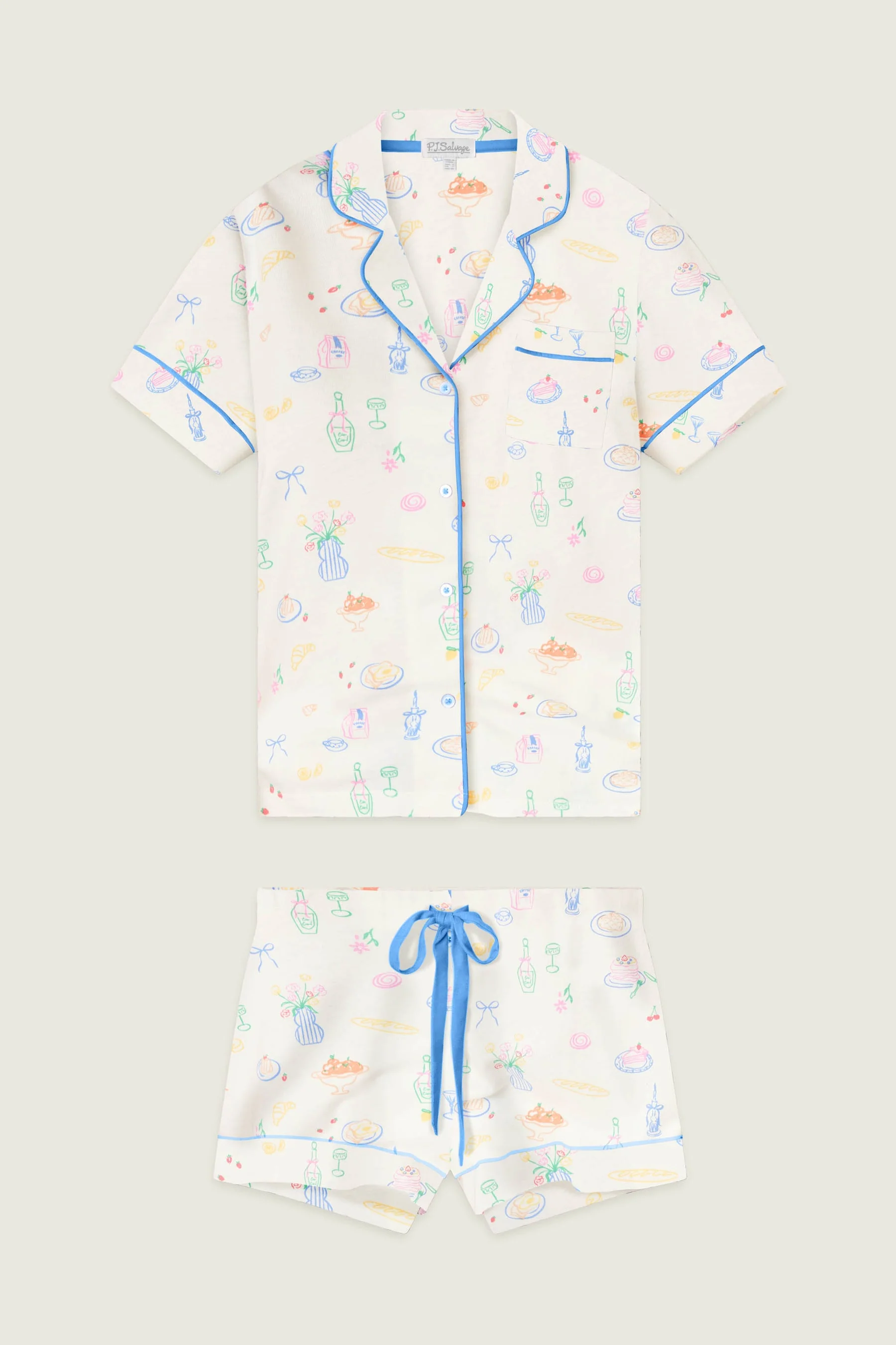 Parisian Picnic Shorts Pajama Set - Image 5